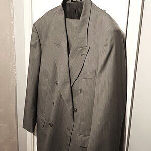 Zeidler & Zeidler Men Double Breasted  2 Piece Greenish Gray Suit      44R